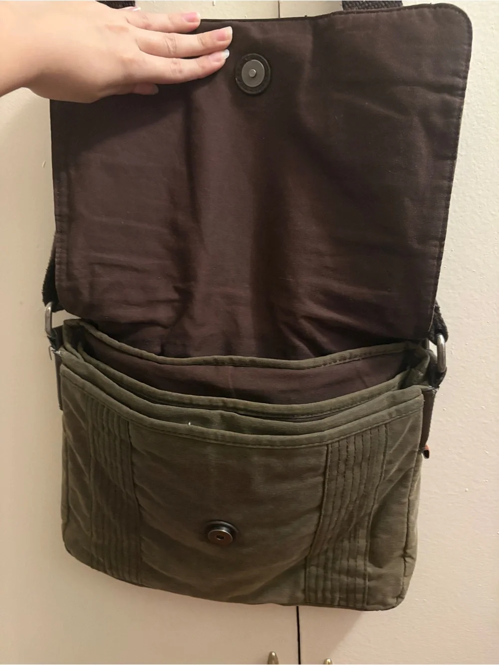 Relic Brand Crossbody Messenger Bag Canvas Olive Green